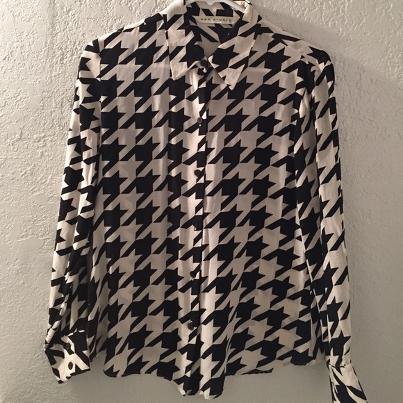 Max Studio Houndstooth Blouse