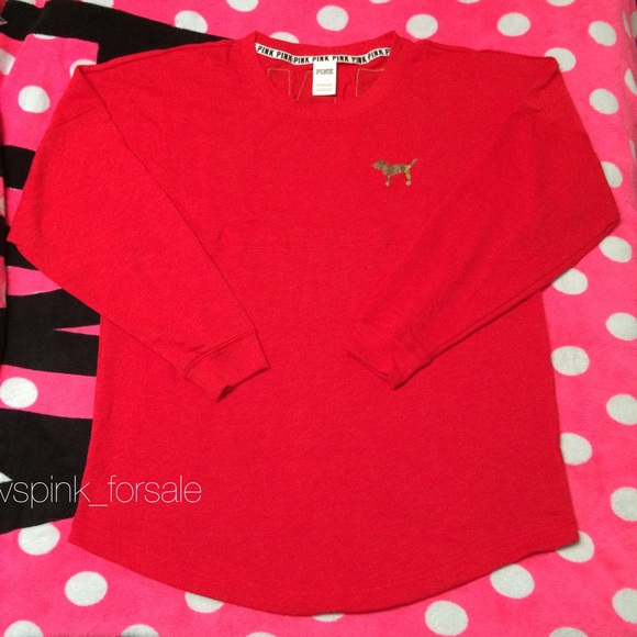 SOLD 🎀 VS PINK Holiday Bling Varsity Crew - Picture 3 of 4