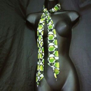 Vintage Neck or Hair Scarf with Geometric Design