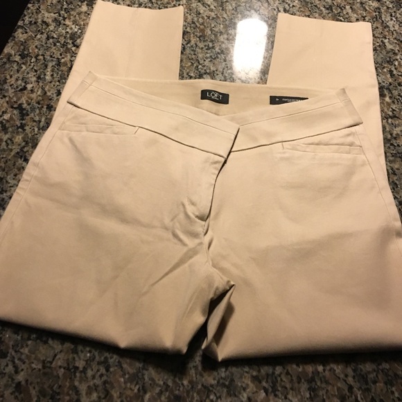 Khaki Loft skinny ankle pants, in Marisa fit.