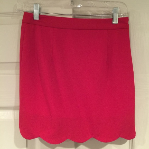 Red mini skirt