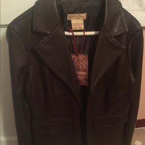 Brown leather jacket