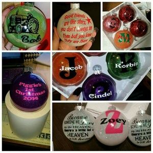 Personalized Glitter Ornaments