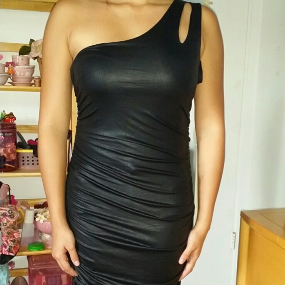 Bebe One Shoulder Black Dress
