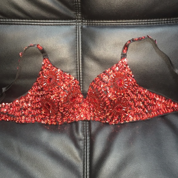 RED SEQUENCED RAVE BRA!