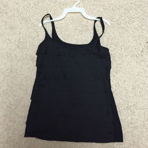 New York & Company black tiered tank top