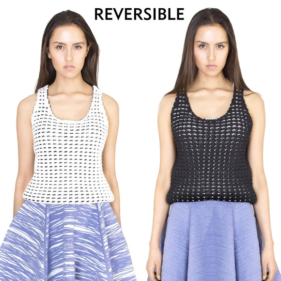 NWT Reversible Emily Keller Mesh Knit Tank Top
