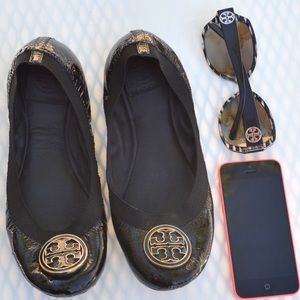 Tory Burch Black Caroline Patent Ballet Flat