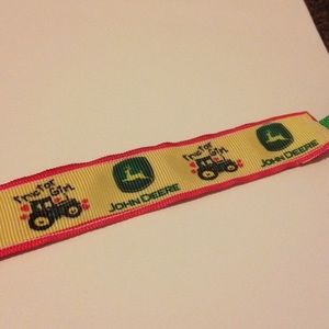 John Deere With Pink Backing Pacifer Clip