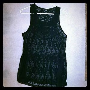 Black lacy tank top