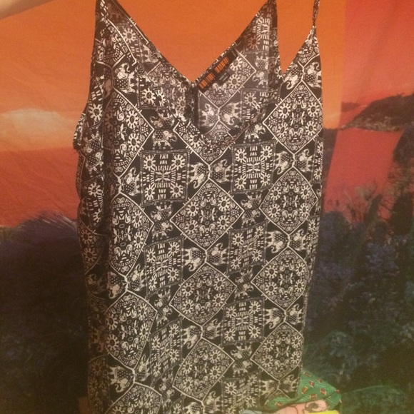 Open Backed Black and White Elephant Shirt