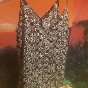 Open Backed Black and White Elephant Shirt