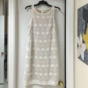 Cream Lace overlay dress.