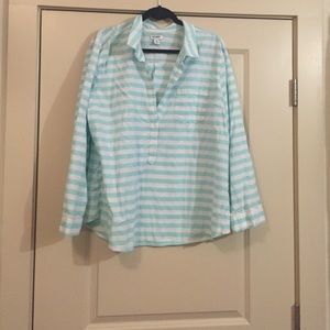 Teal and white stripped tunic