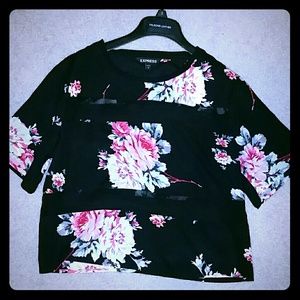 Black flower blouse