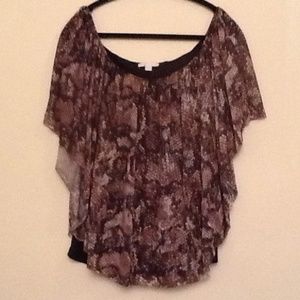 Snakeskin print top- size L