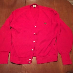 Lacoste Izod Red Cardigan. Vintage sweater!