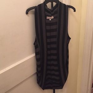 Black and gray striped vest