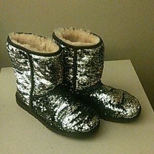 blue and silver sequin uggs
