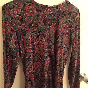 RALPH LAUREN multi colored paisley top