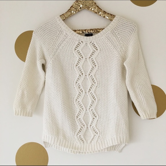 Cynthia Rowley Cream Button Back Sweater
