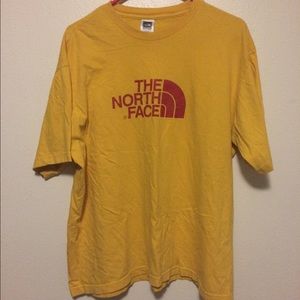 North face yellow T-shirt with red logo