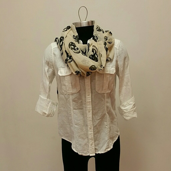 White linen button down