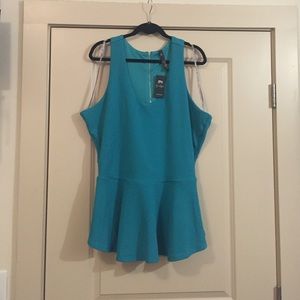 Teal peplum tank