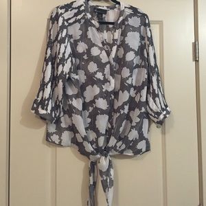 Black and white printed blouse