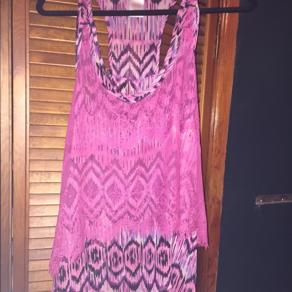 Pink racer back tank
