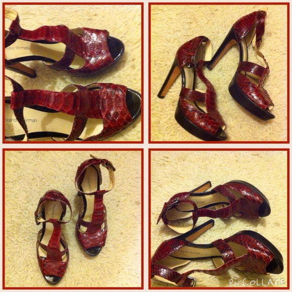 ALEXANDRE BIRMAN Python Cutout Platform Heels - Picture 2 of 4