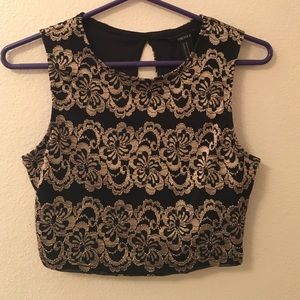 Black and gold crop top