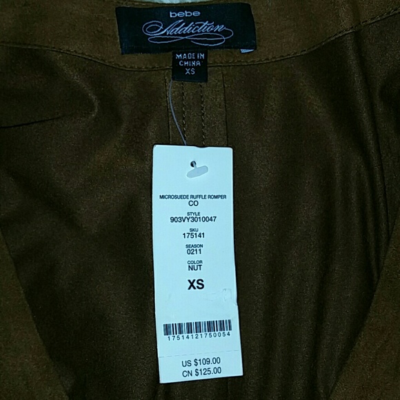 Bebe Microsuede ruffle romper - Picture 4 of 4