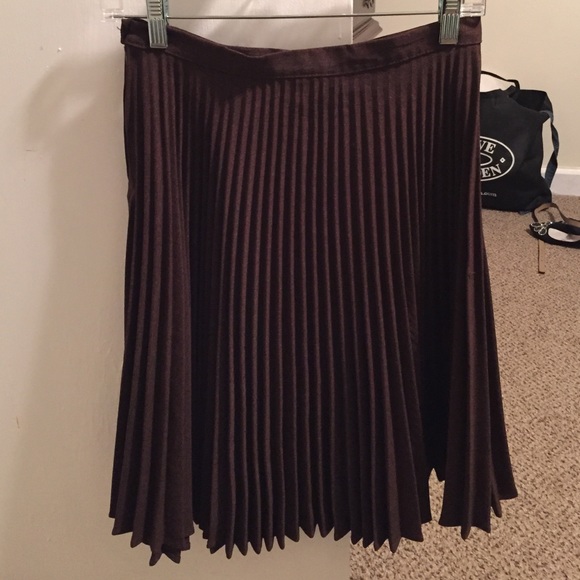Brown pleated skirt