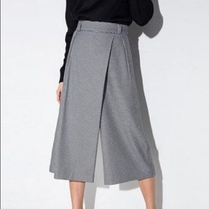 high waist wide leg gray capri
