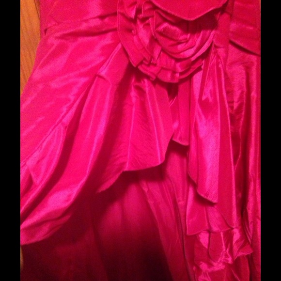 Hot pink hi-low gown - Picture 3 of 4