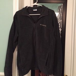 dark grey Columbia fleece jacket