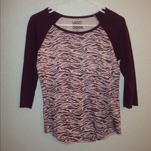 Maroon tribal printed vans shirt
