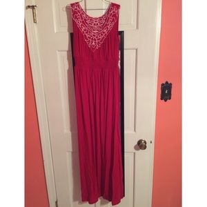 Red maxi dress