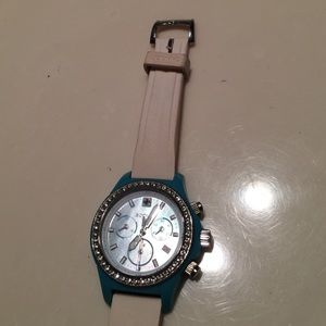 PRICE DROP!! Cream and blue sparkle watch
