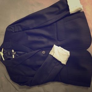 J. Crew Super 120s Navy Pinstriped Blazer