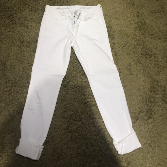 Madewell cuffed white jeans