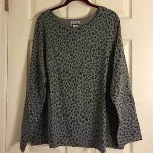 Jones studio black and gray animal print sweater