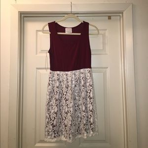 Maroon / Burgundy Dress with Lace