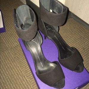 Giuseppe zanotti suede ankle strap heels