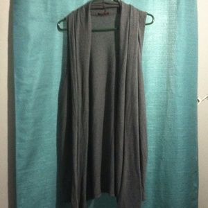 Long vest cardigan