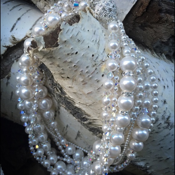 Swarovski multi strand statement necklace - Picture 1 of 1