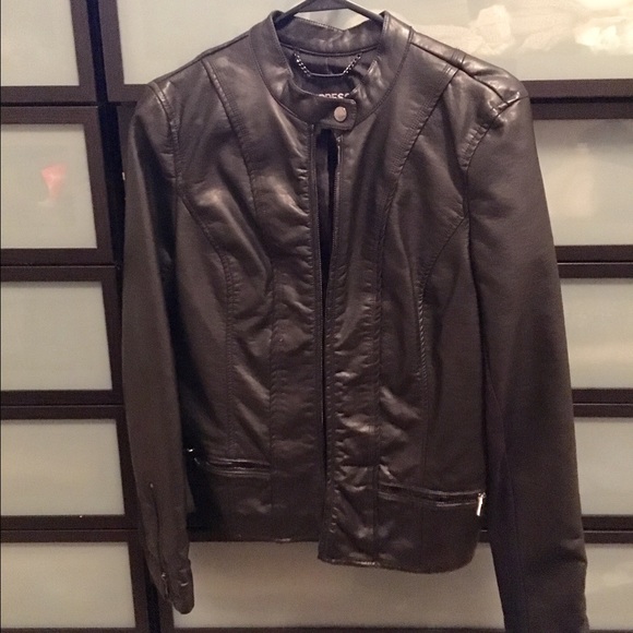 Express black leather jacket