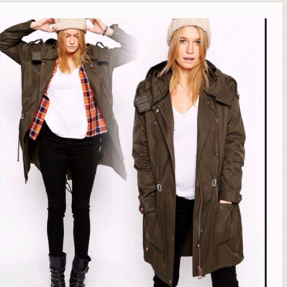 ASOS Jackets & Blazers - Tall Hooded Green Parka