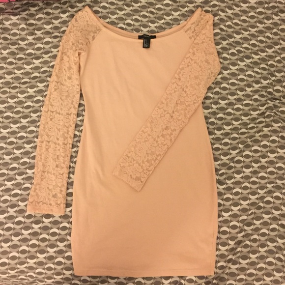Bodycon Dress with Lace Sleeves